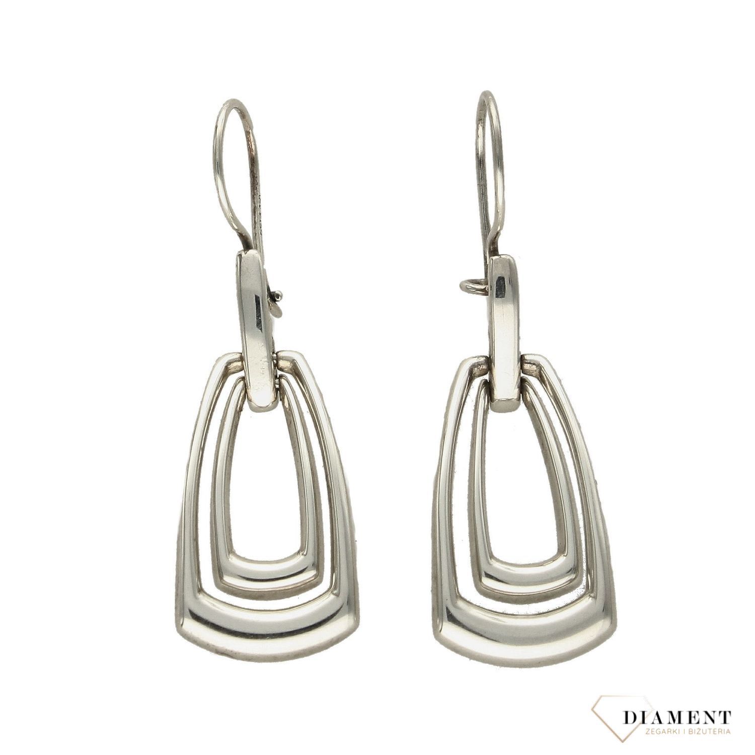 Srebrne kolczyki wiszące gładkie prostokąty DIA-KLC-3119-925.jpg