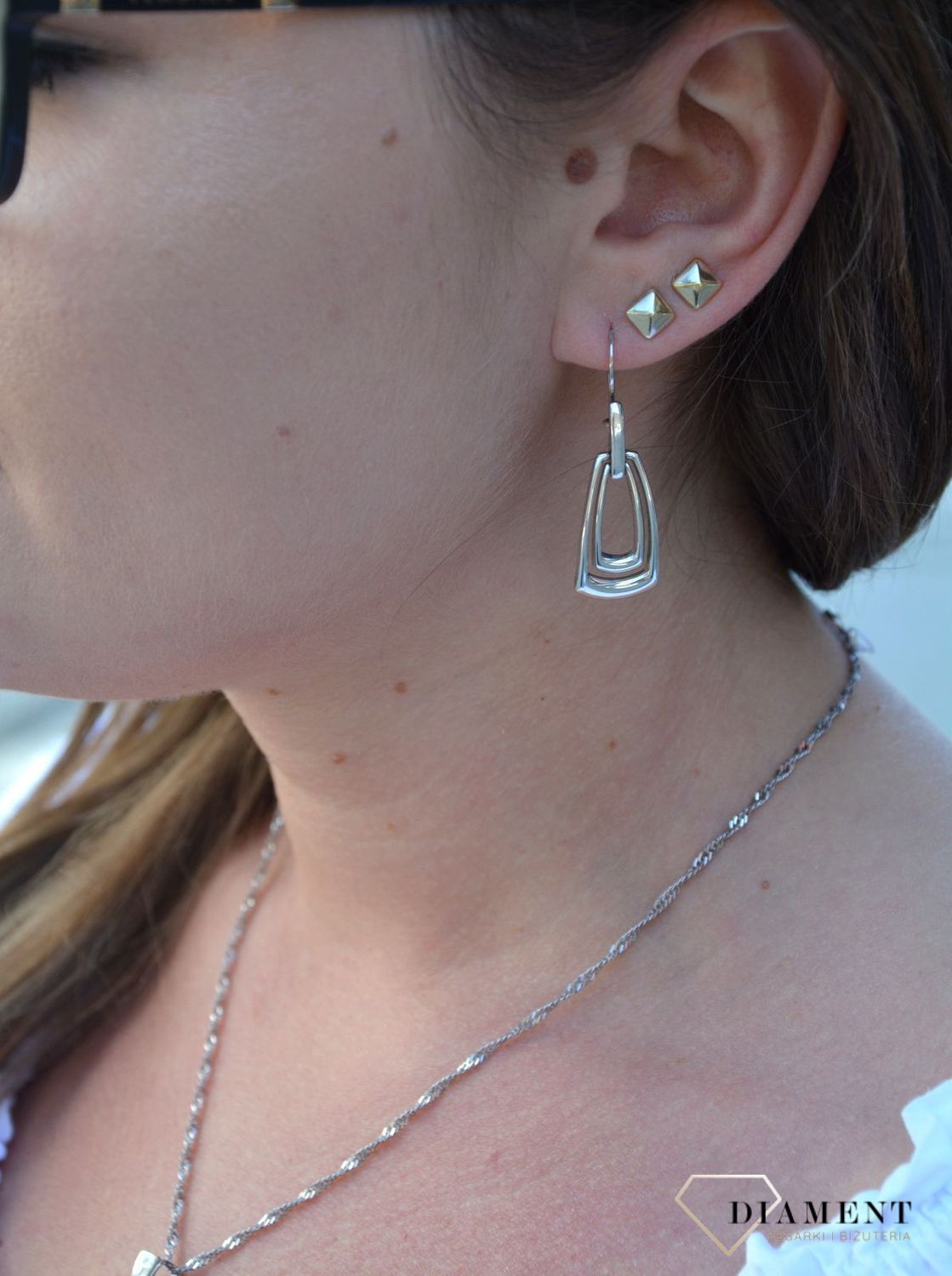 Srebrne kolczyki wiszące gładkie prostokąty DIA-KLC-3119-925.jpg