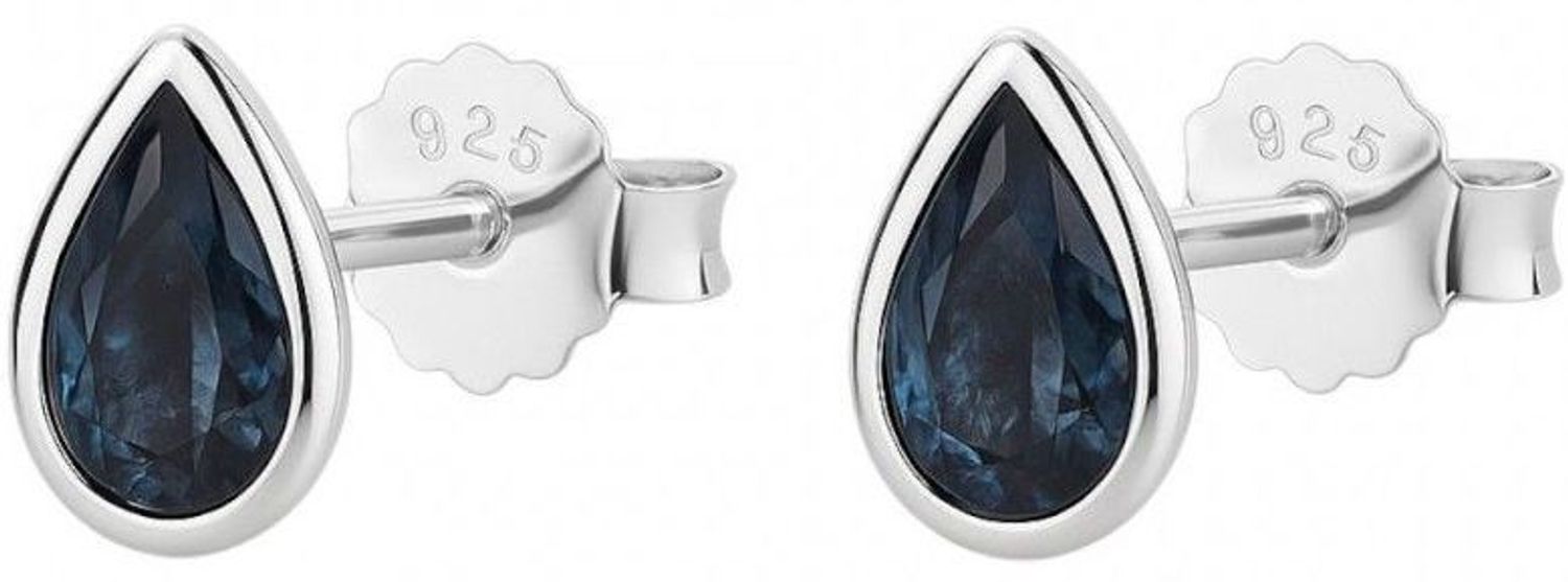 Eleganckie kolczyki srebrne 925 z brazylijskim topazem London Blue, 0,50 ct. Wymiary 5×7,5 mm, waga ok. 1,1–1,11 g, zapięcie na sztyft, certyfikat autentyczności.2.jpg