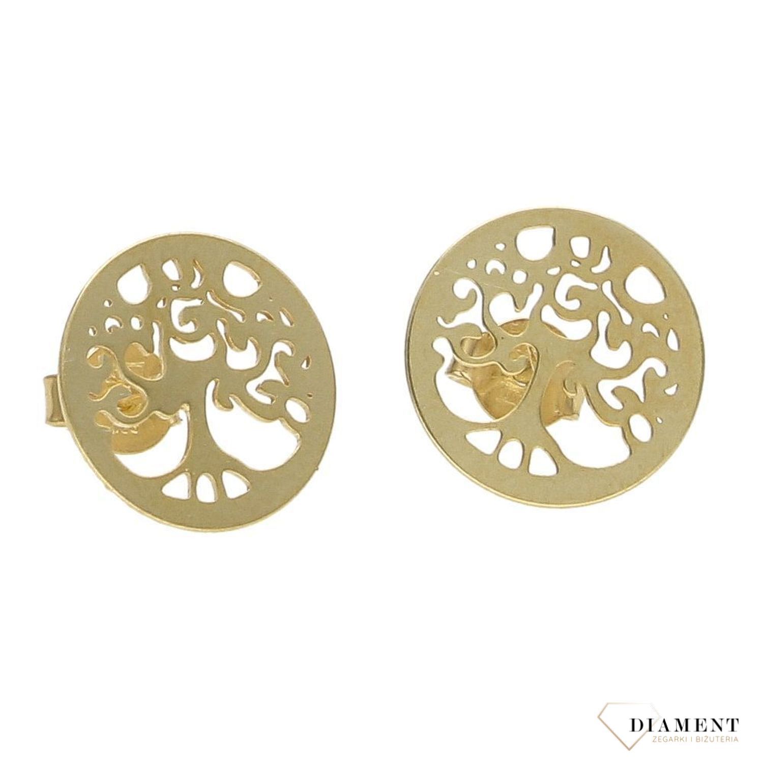 Kolczyki srebrne pozłacane drzewko szczęścia DIA-KLC-3217KY-925 ✅ Srebrne kolczyki pokryte złotem celebrytki. ✅ Delikatne kolczyki wykonane z najwyższej jakości srebrna próby 925. ✅ Kolczyki w minimalistycznym stylu, wpis.jpg