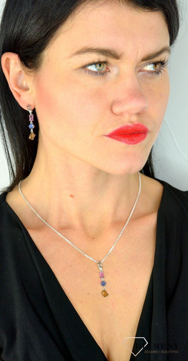 Srebrne kolczyki z kolorową cyrkonią DIA-KLC-3258-925.jpg