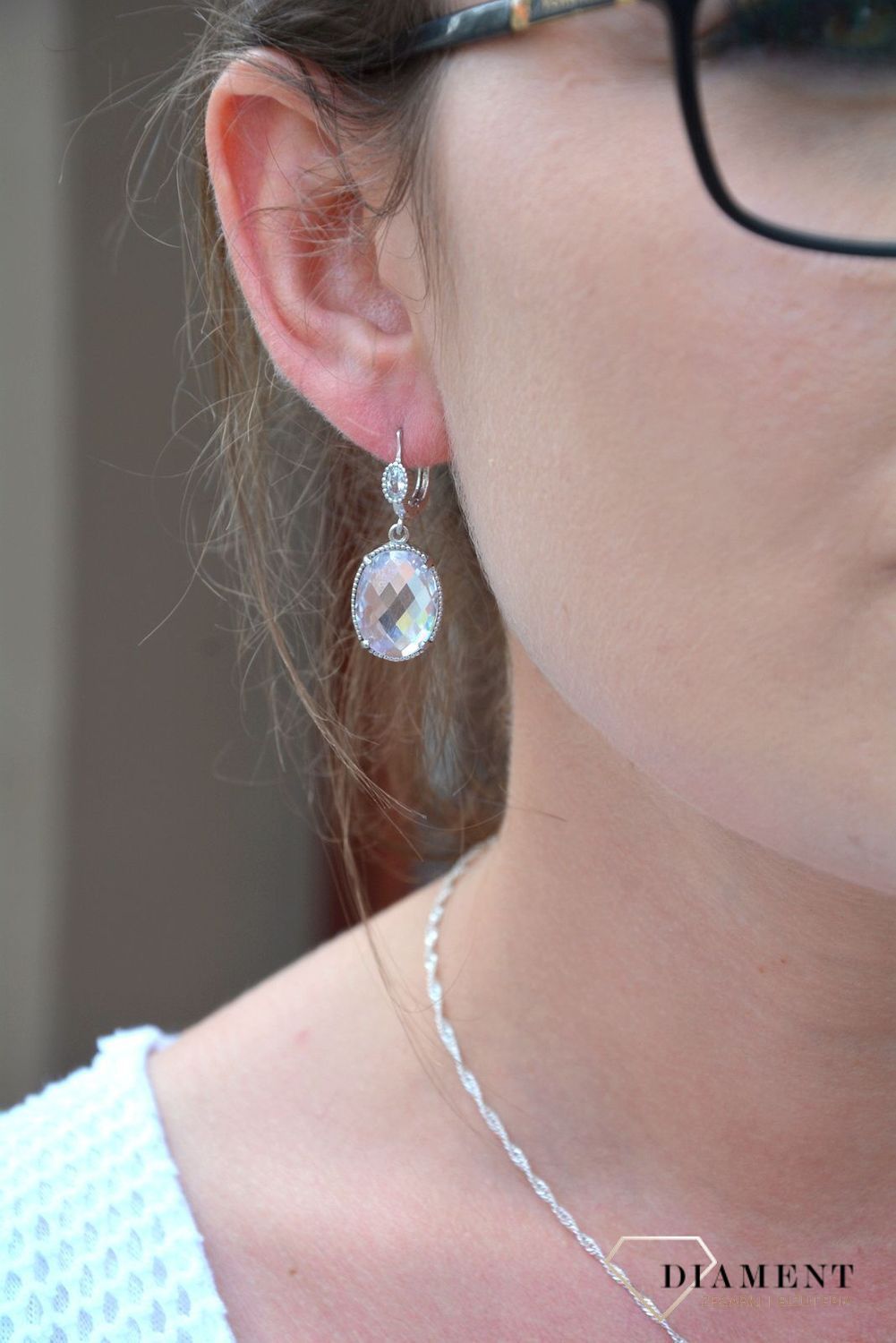 Srebrne kolczyki wisząca duża cyrkonia DIA-KLC-3264-925.jpg