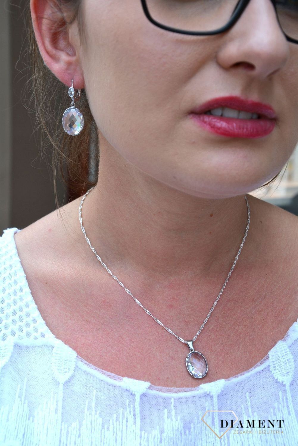 Srebrne kolczyki wisząca duża cyrkonia DIA-KLC-3264-925.jpg