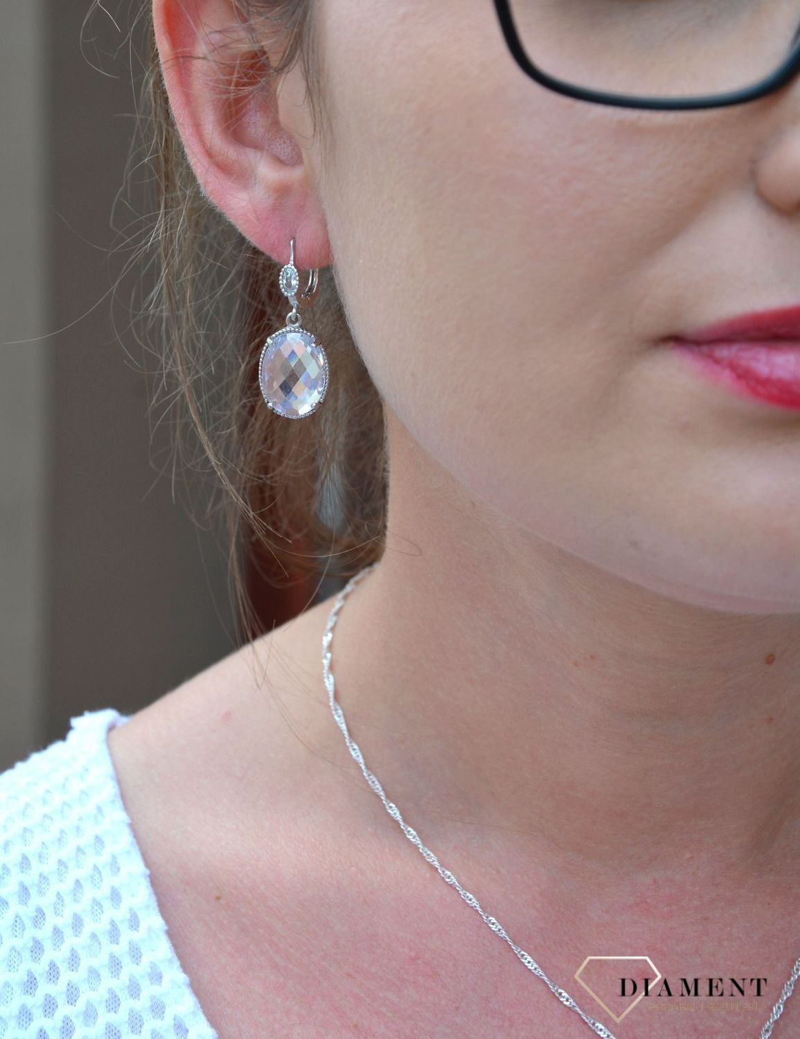 Srebrne kolczyki wisząca duża cyrkonia DIA-KLC-3264-925.jpg