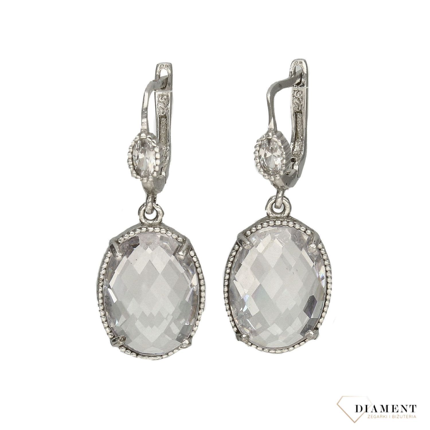 Srebrne kolczyki wisząca duża cyrkonia DIA-KLC-3264-925.jpg