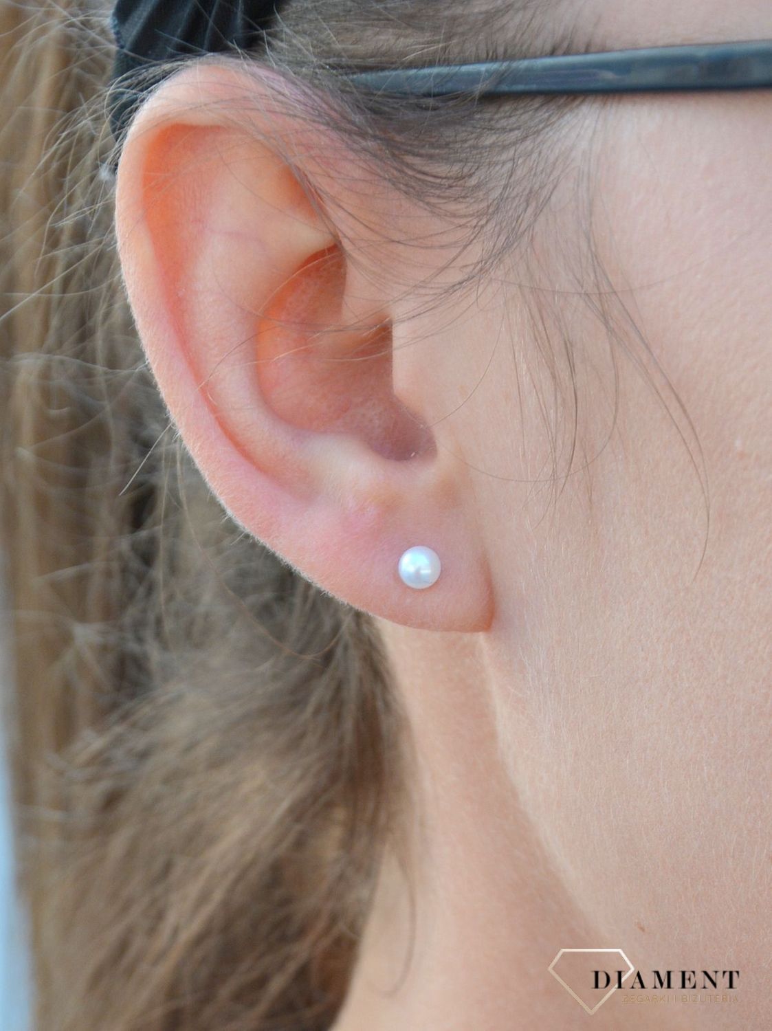 Srebrne kolczyki przy uchu perełki DIA-KLC-3501-925.jpg