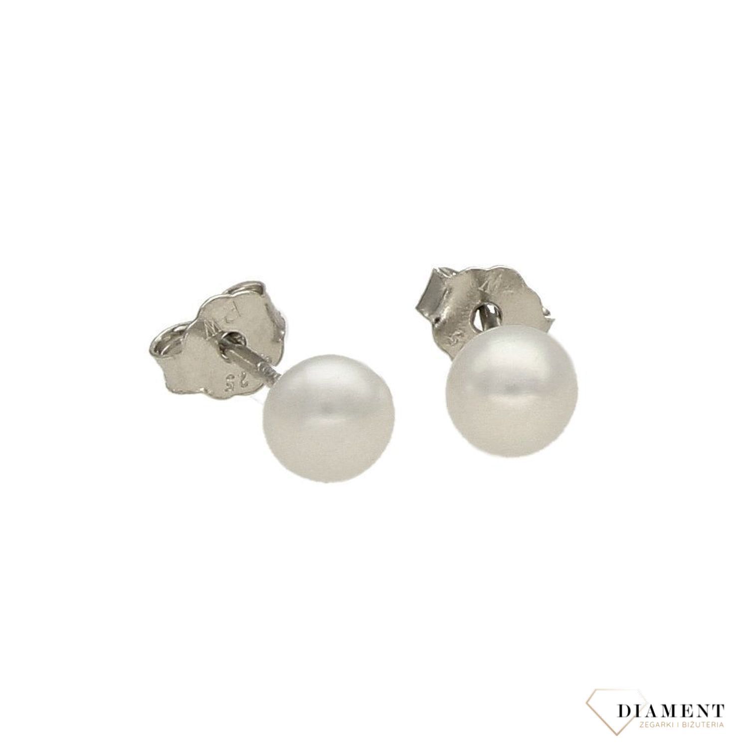 Srebrne kolczyki przy uchu perełki DIA-KLC-3501-925.jpg
