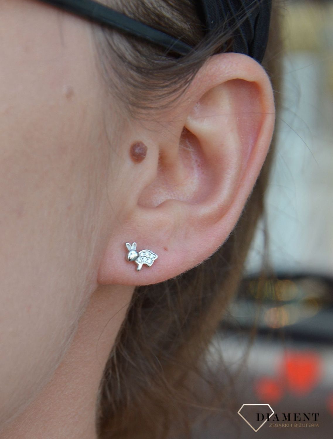 Srebrne kolczyki przy uchu zajączki z cyrkonią DIA-KLC-3504-925.jpg