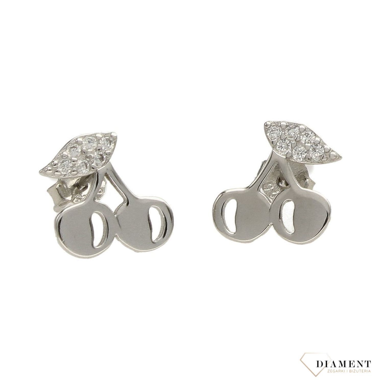 Srebrne kolczyki gładkie w kształcie wisienek DIA-KLC-3510-925.jpg