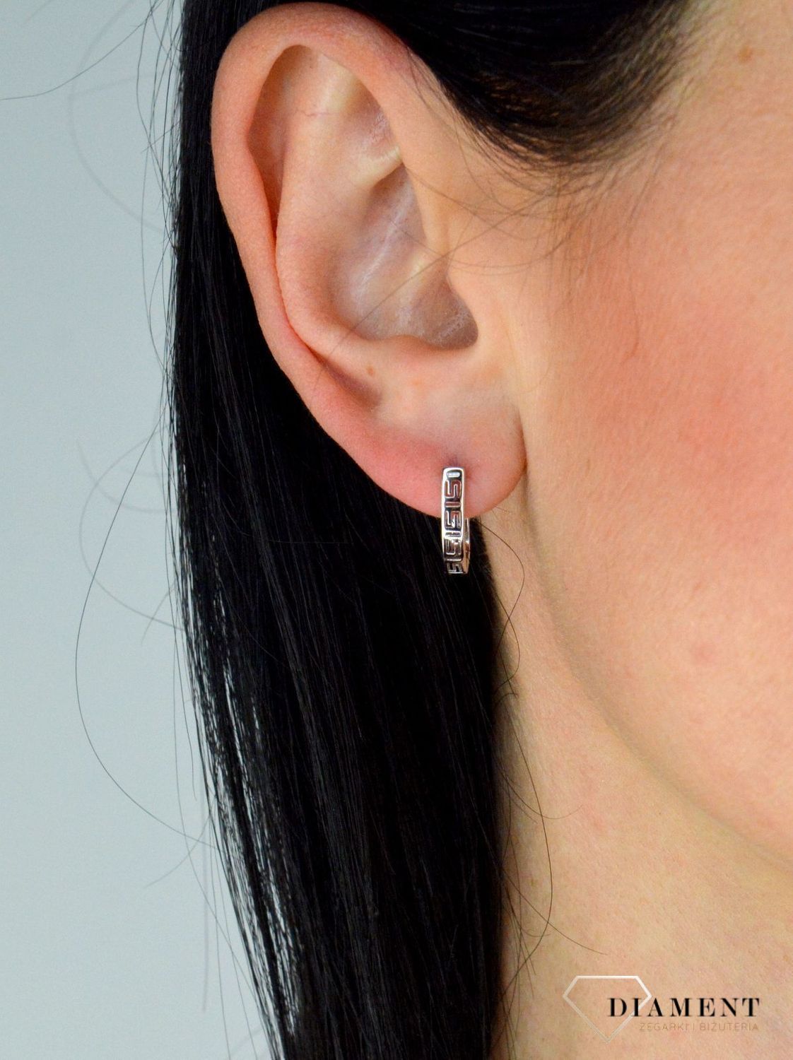 Srebrne kolczyki owalne z drogą Grecką DIA-KLC-3518-925.jpg