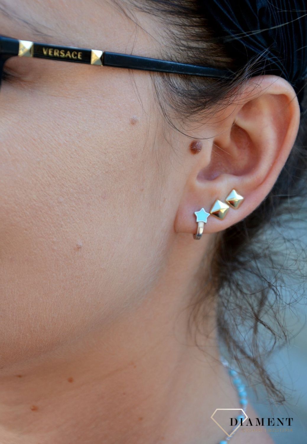 Srebrne kolczyki dla dziewczynki morskie gwiazdki DIA-KLC-3522-925.jpg