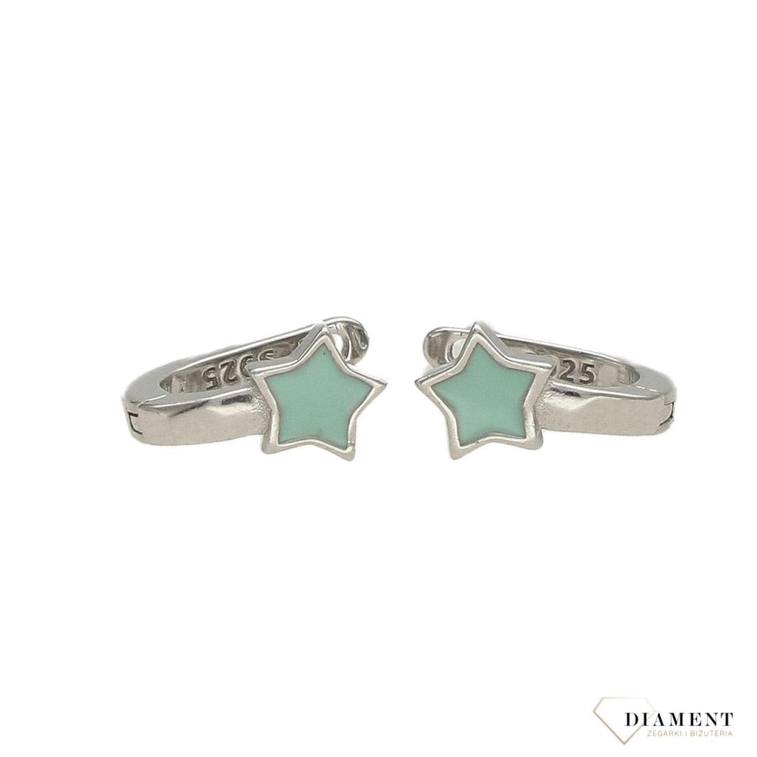 Srebrne kolczyki dla dziewczynki morskie gwiazdki DIA-KLC-3522-925.jpg