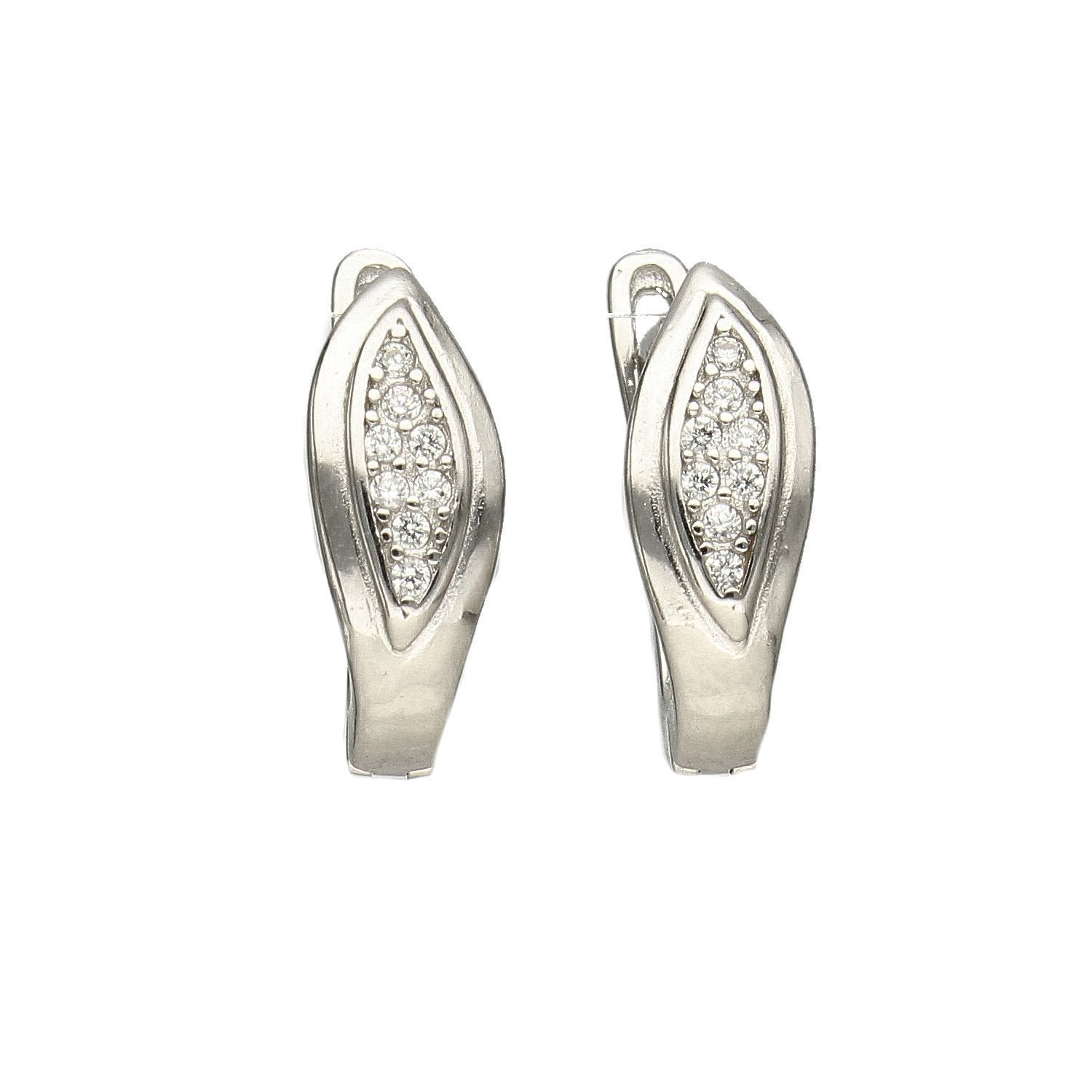 Srebrne kolczyki owal z listkiem cyrkoniami DIA-KLC-3525-925.jpg