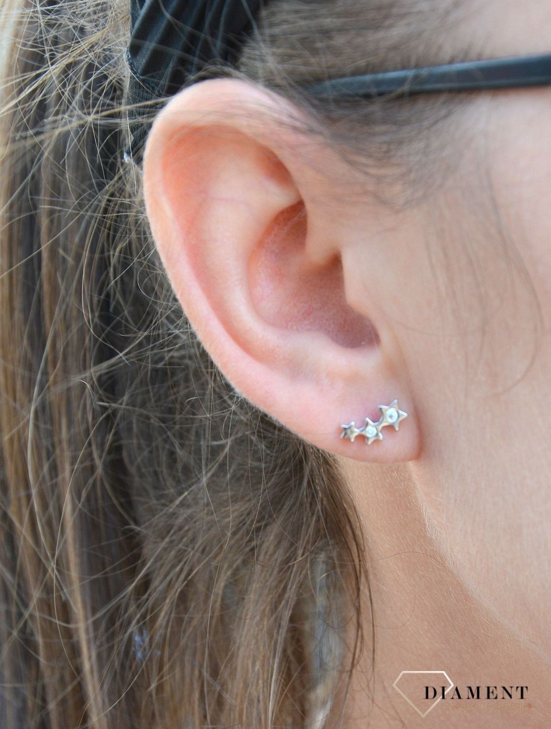 Srebrne kolczyki w kształcie gwiazdki z cyrkonią DIA-KLC-3536-925.jpg