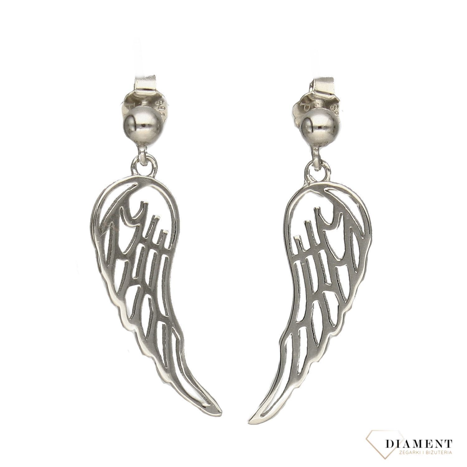Srebrne kolczyki wiszące skrzydła DIA-KLC-3540-925.jpg