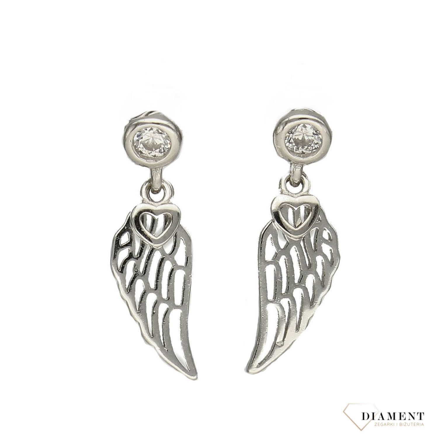 Srebrne kolczyki wiszące skrzydła z cyrkonią DIA-KLC-3541-925.jpg