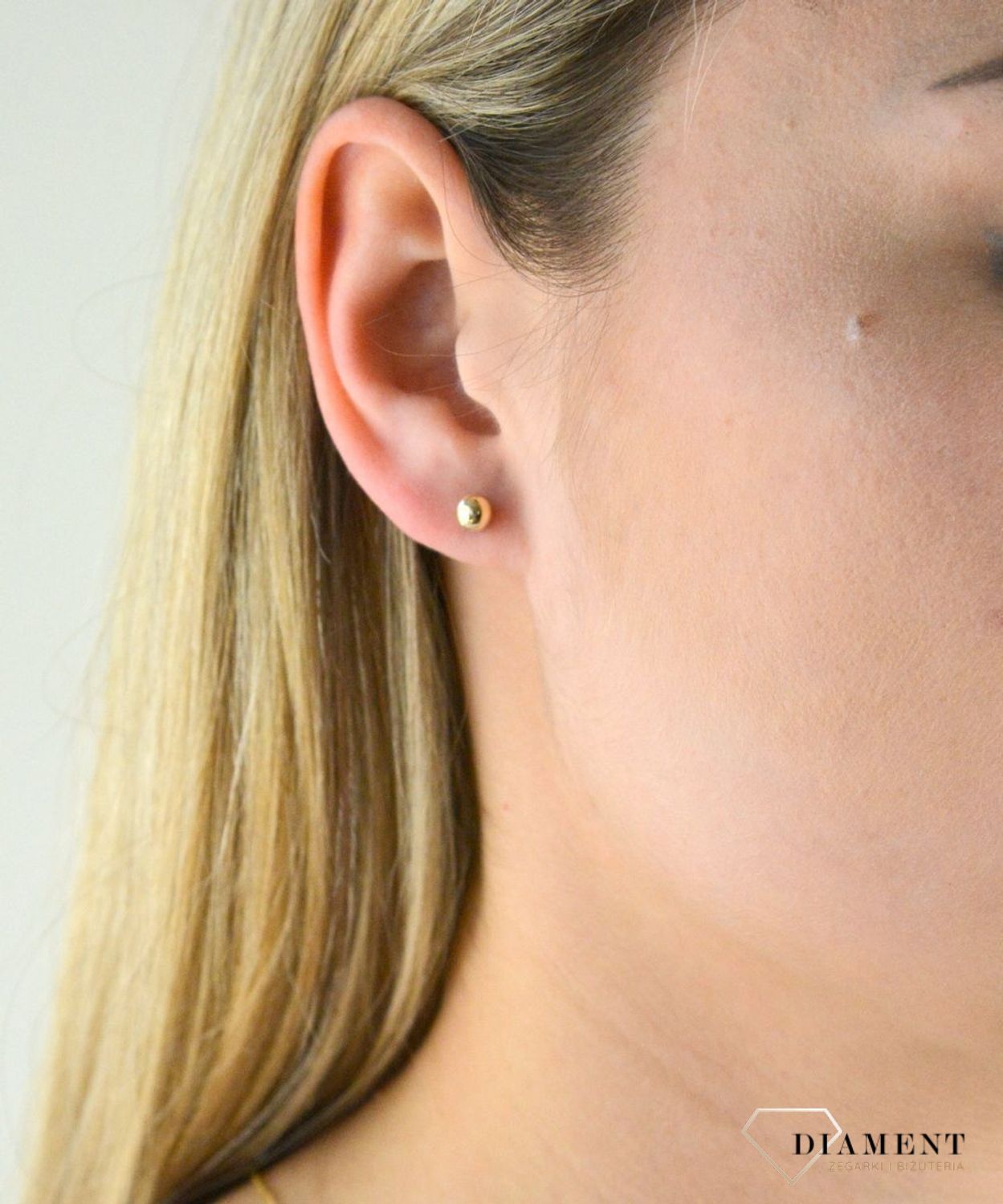 Srebrne kolczyki damskie 925 pozłacane kulki na sztyft 5 mm DIA-KLC-3543Z-925. Złote kolczyki kuleczki 5 mm damskie (1).jpg