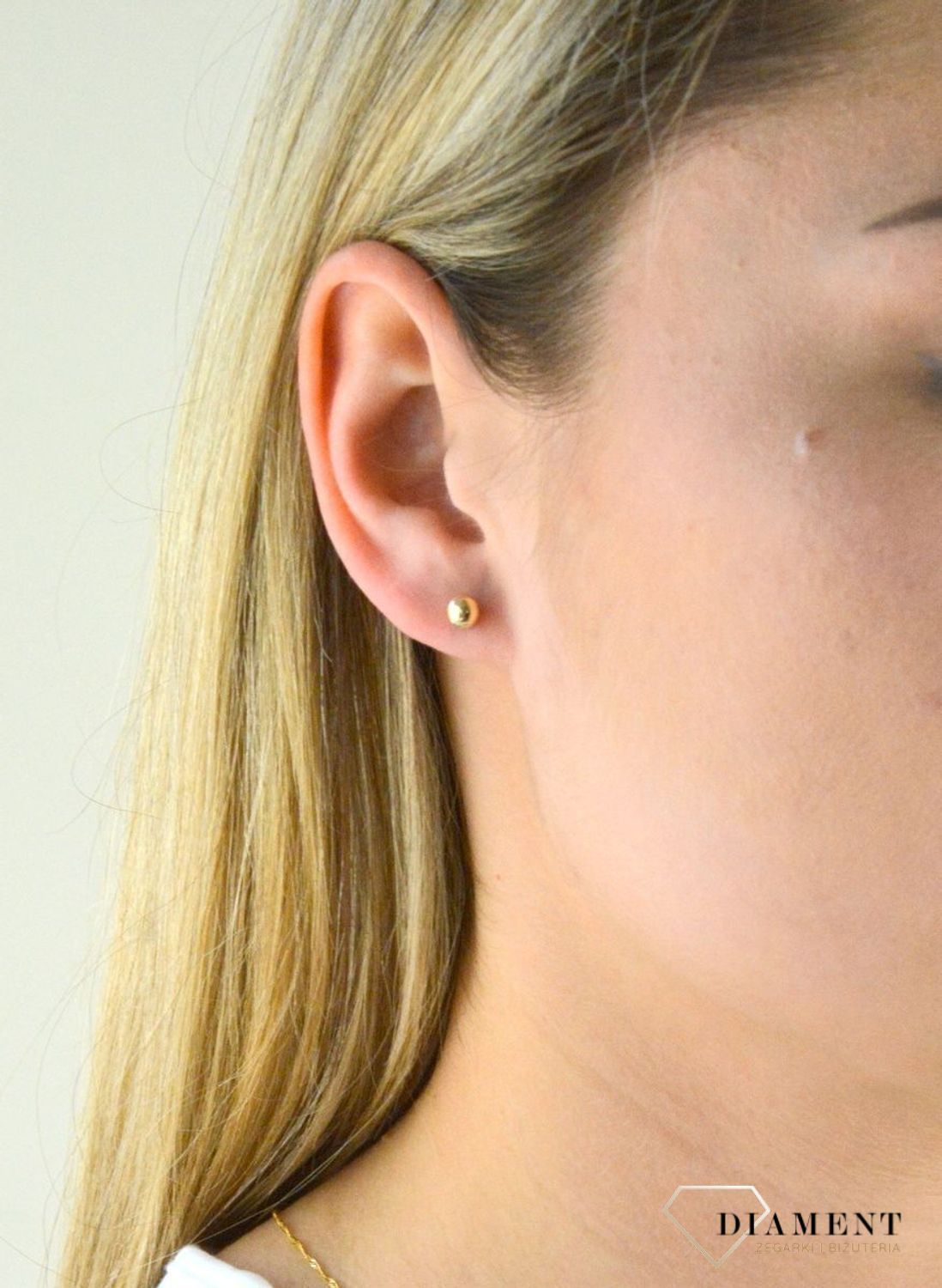 Srebrne kolczyki damskie 925 pozłacane kulki na sztyft 5 mm DIA-KLC-3543Z-925. Złote kolczyki kuleczki 5 mm damskie (1).jpg