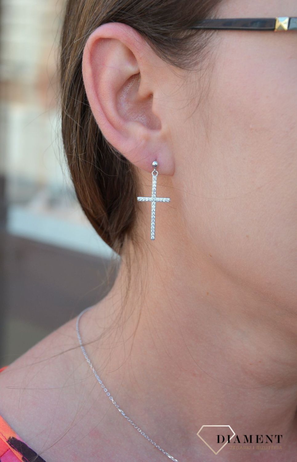 Srebrne kolczyki wiszące krzyżyki z cyrkonią DIA-KLC-3591-925.jpg