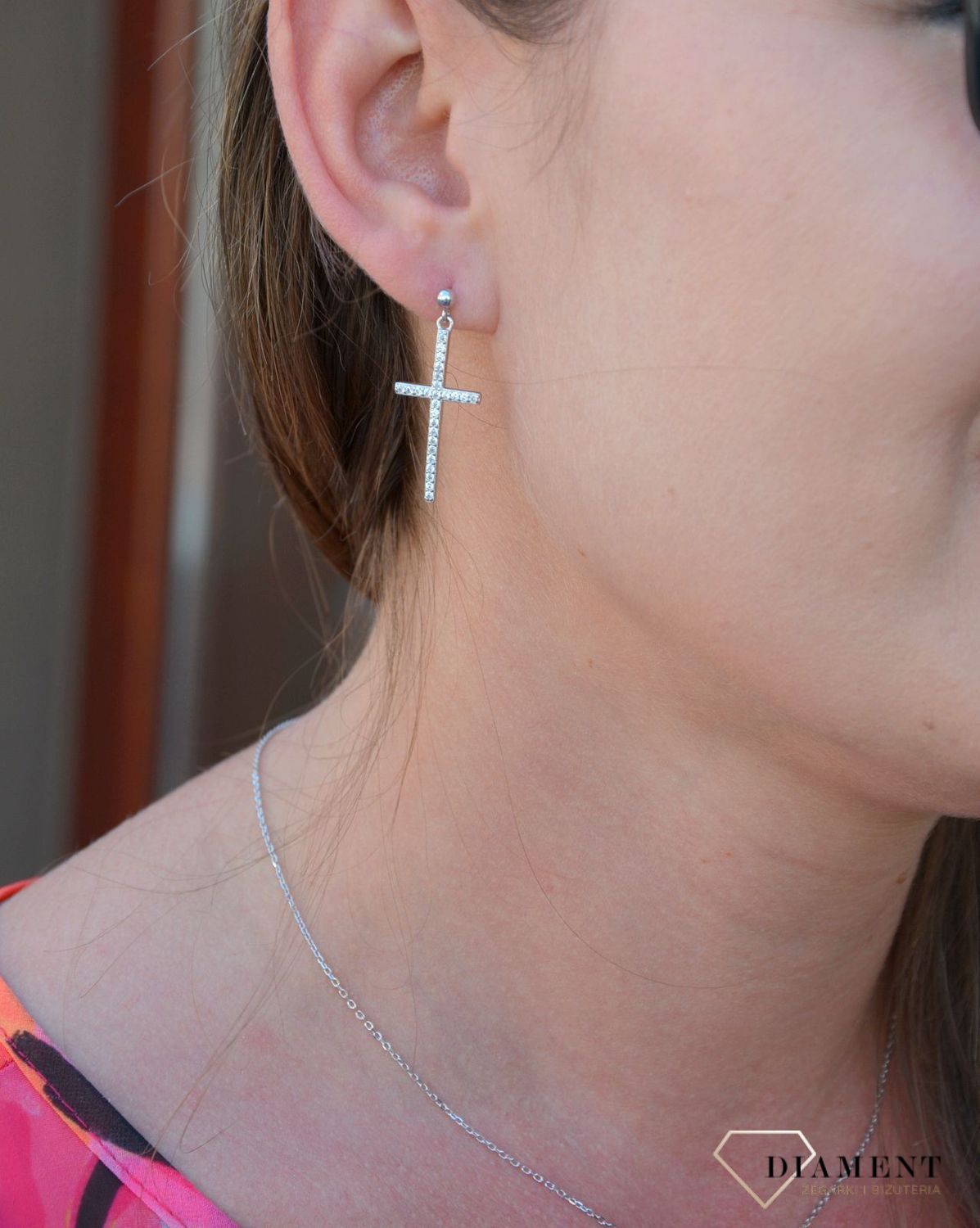 Srebrne kolczyki wiszące krzyżyki z cyrkonią DIA-KLC-3591-925.jpg