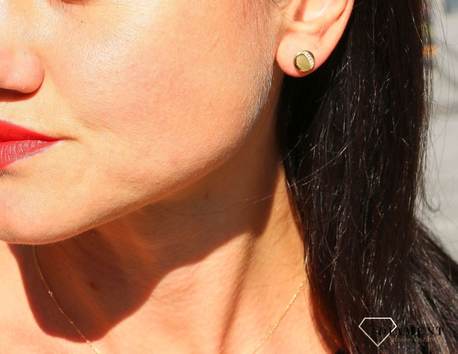 Złote kolczyki 333 okrągłe blaszki z cyrkonią DIA-KLC-3646-333.jpg