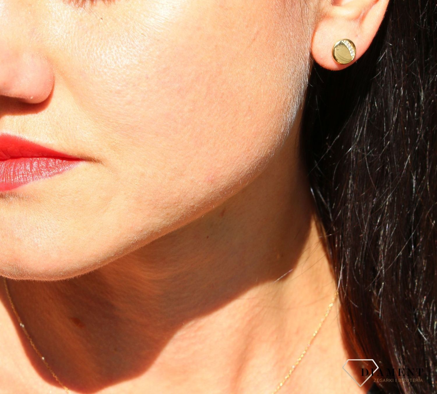 Złote kolczyki 333 okrągłe blaszki z cyrkonią DIA-KLC-3646-333.jpg