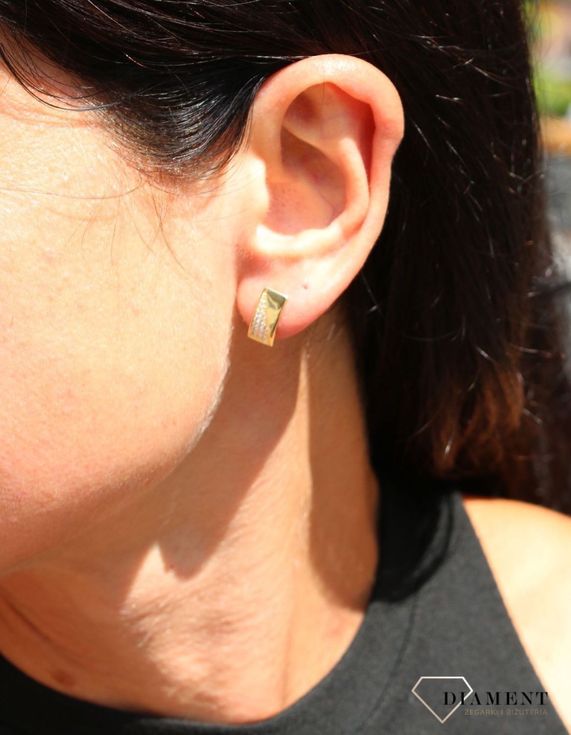 Złote kolczyki 333 proste z cyrkonią DIA-KLC-3648-333.jpg