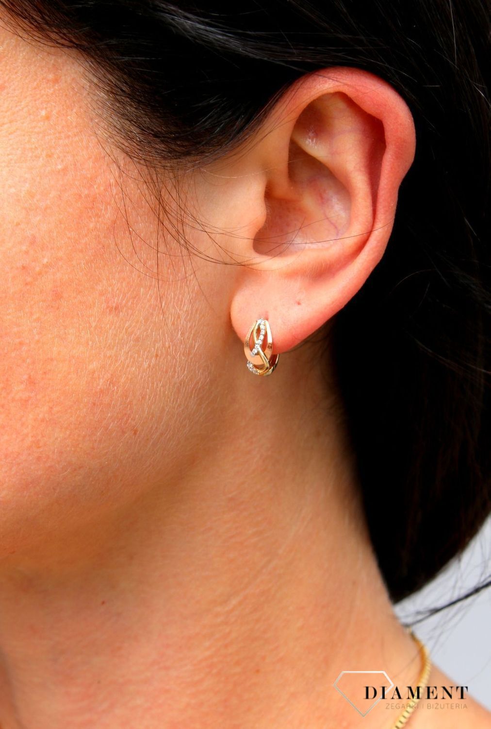 Złote kolczyki 375 nieskończoność z kółkiem DIA-KLC-3654-375.jpg