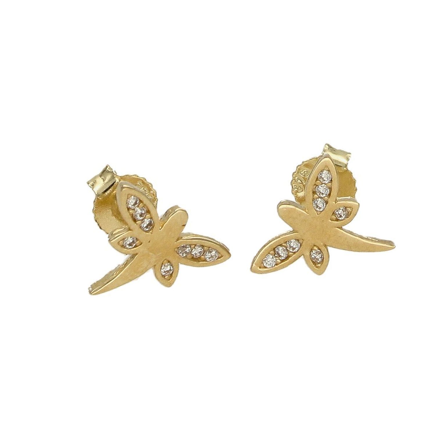 Złote kolczyki 375 ważka z cyrkonią DIA-KLC-3656-375.jpg
