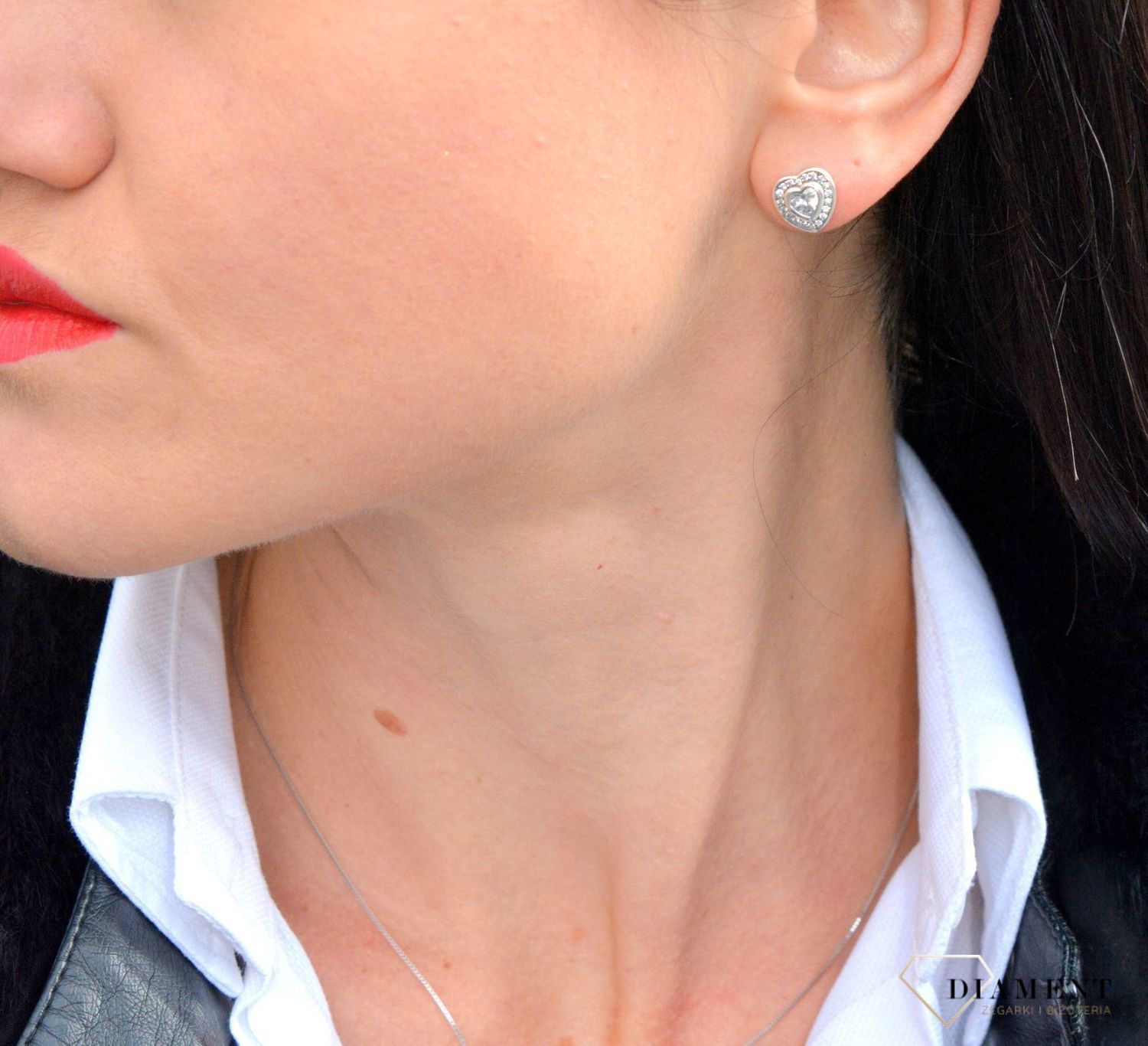 Srebrne kolczyki przy uchu serca z kryształem DIA-KLC-3789-925.png