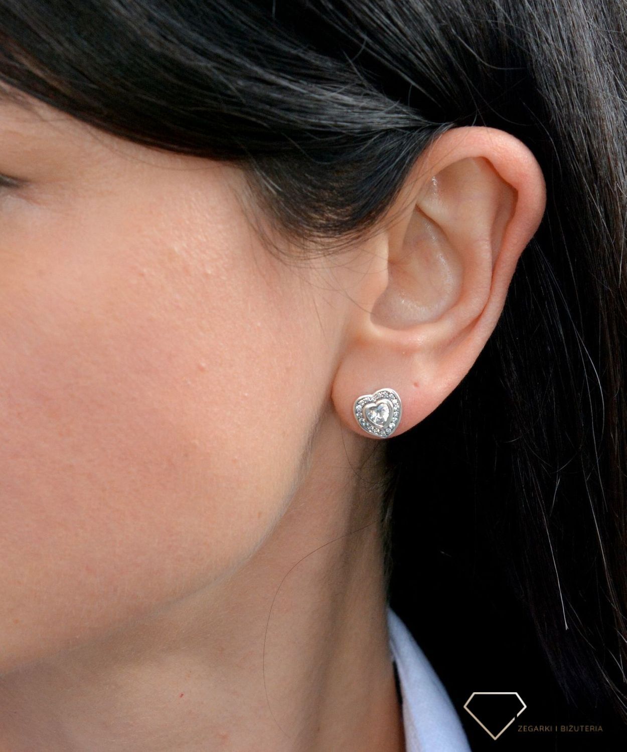 Srebrne kolczyki przy uchu serca z kryształem DIA-KLC-3789-925.png