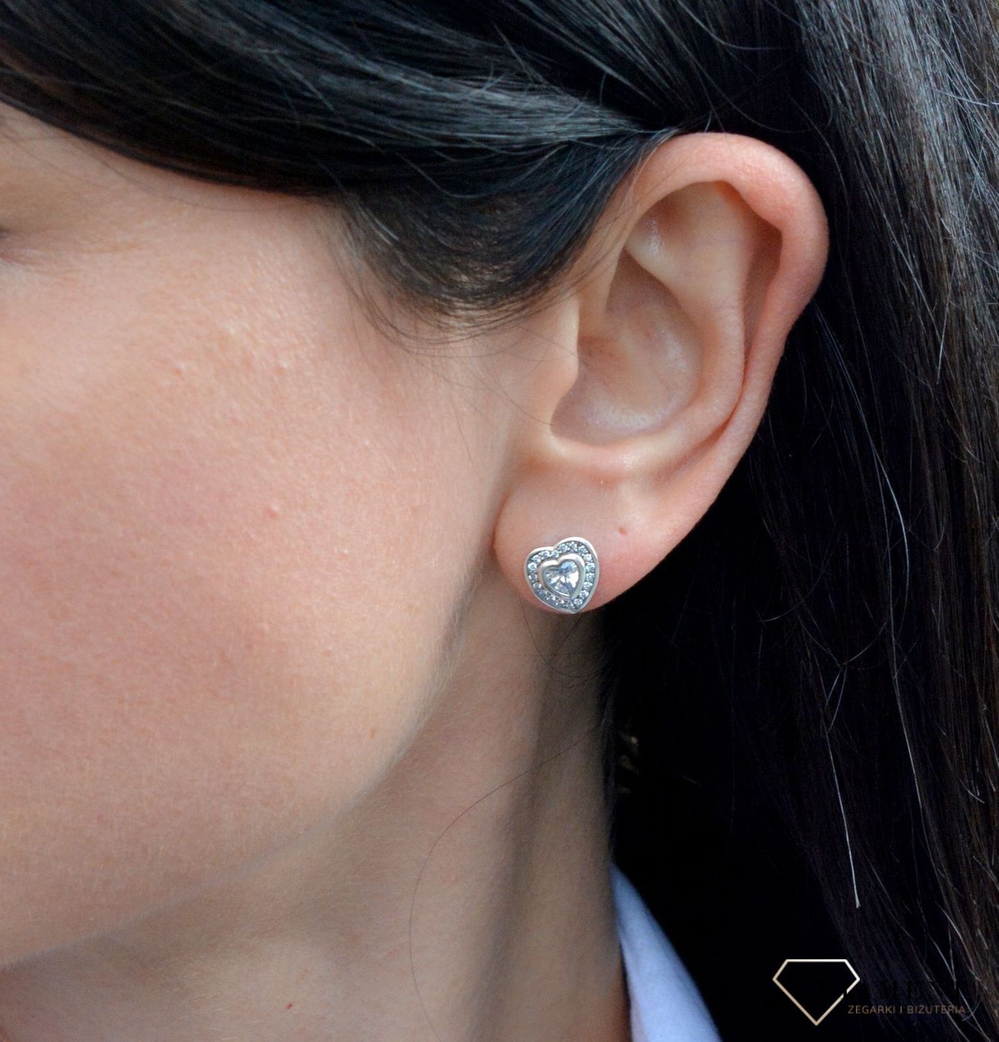 Srebrne kolczyki przy uchu serca z kryształem DIA-KLC-3789-925.png