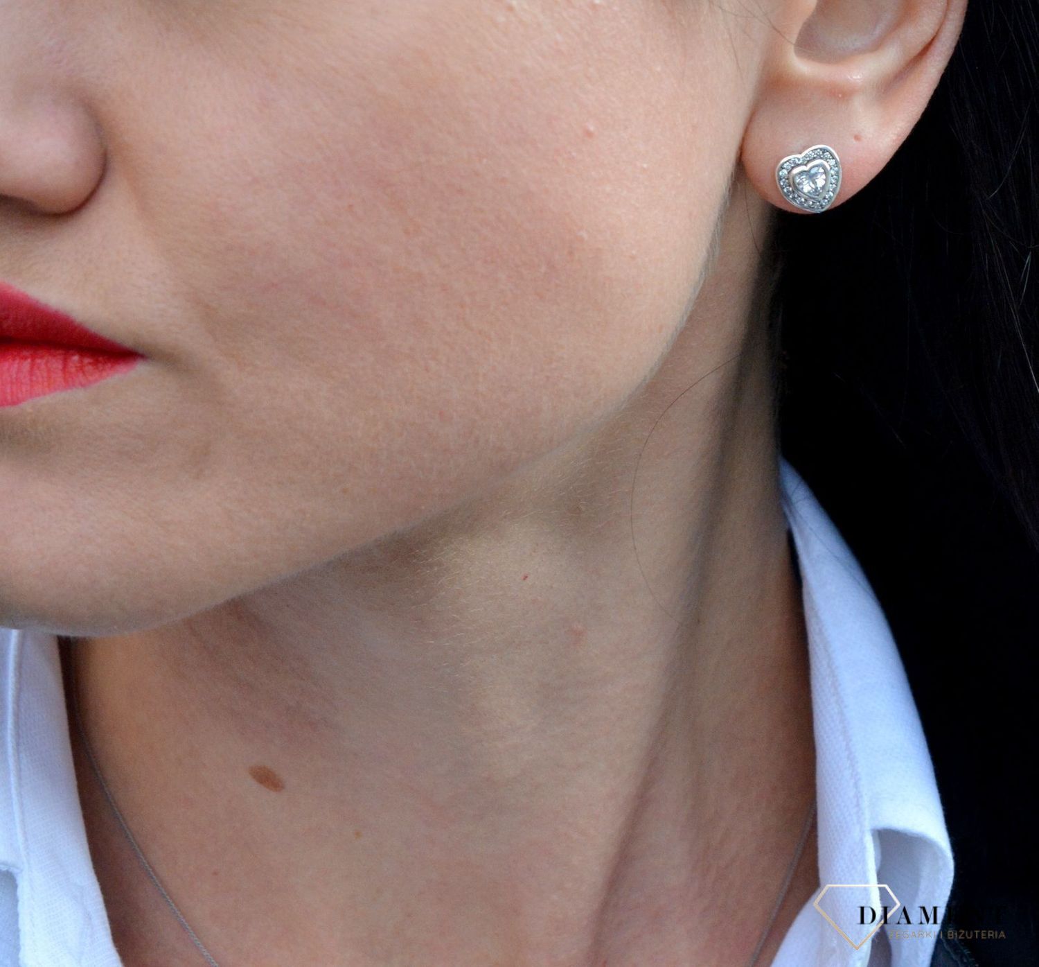 Srebrne kolczyki przy uchu serca z kryształem DIA-KLC-3789-925.png