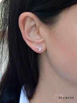 Srebrne kolczyki przy uchu koliber z cyrkonią DIA-KLC-3795-925. Srebrne kolczyki wykonane z najwyższej jakości srebra próby 925 (3).JPG