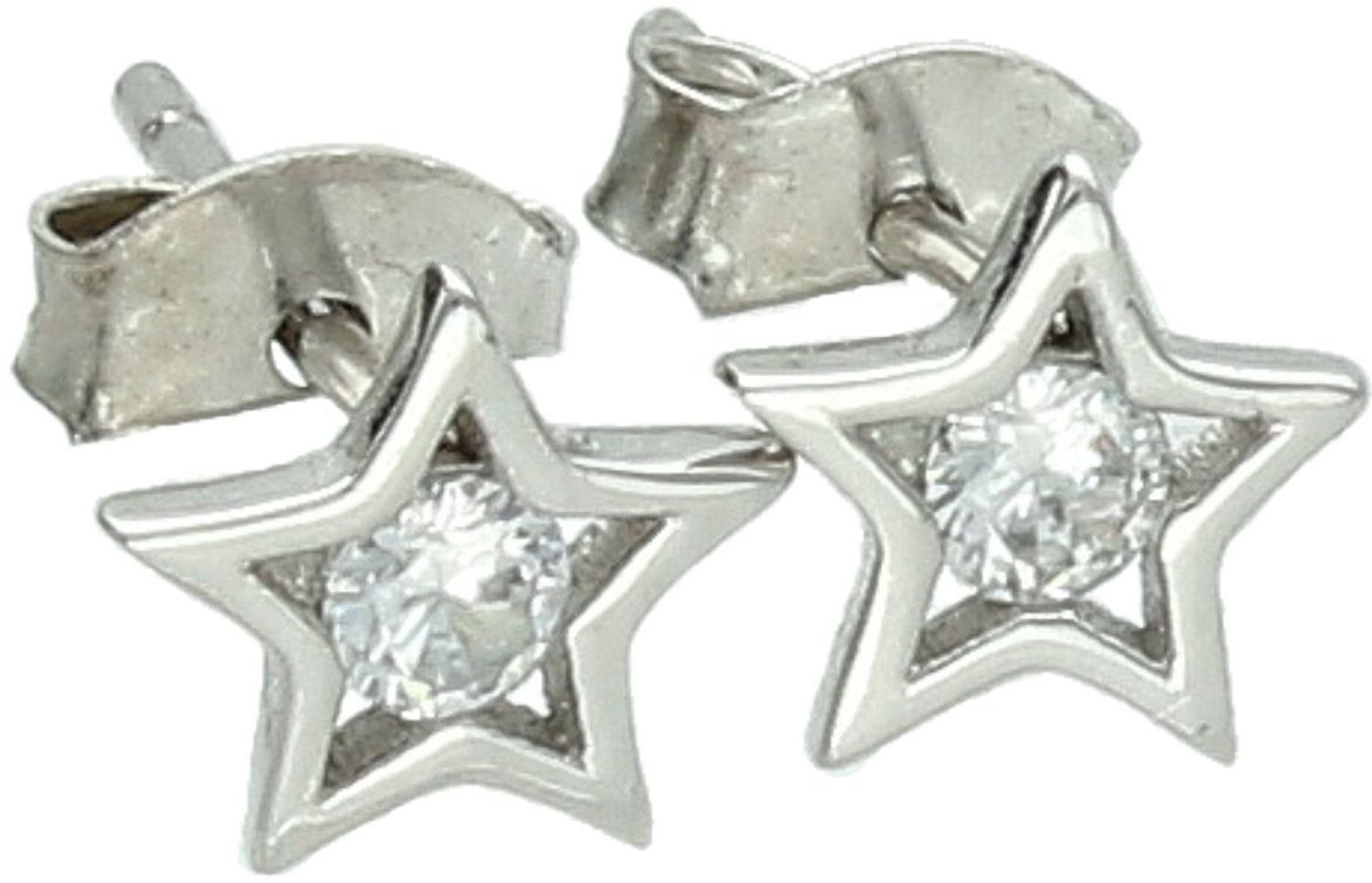 Odkryj delikatne srebrne kolczyki gwiazdki z cyrkoniami – model DIA-KLC-3796-925. Srebro próby 925, zapięcie na sztyft, wielkość 6 mm, waga 0,70 g. Idealne na prezent lub do codziennych 1.jpg