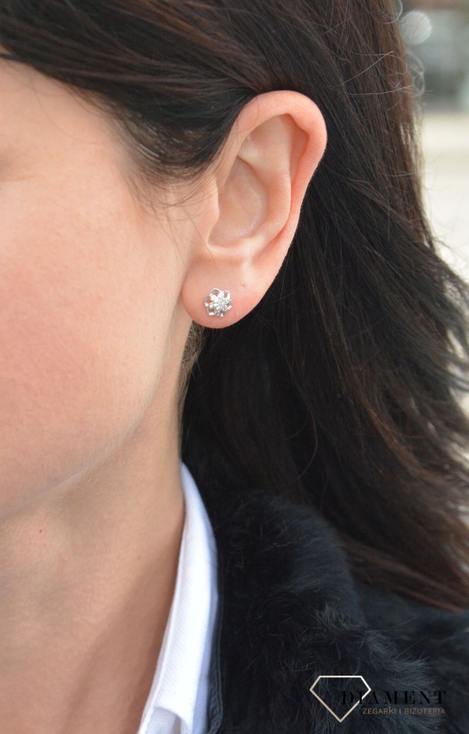 Srebrne kolczyki przy uchu kwiatki z cyrkonią DIA-KLC-3798-925.png