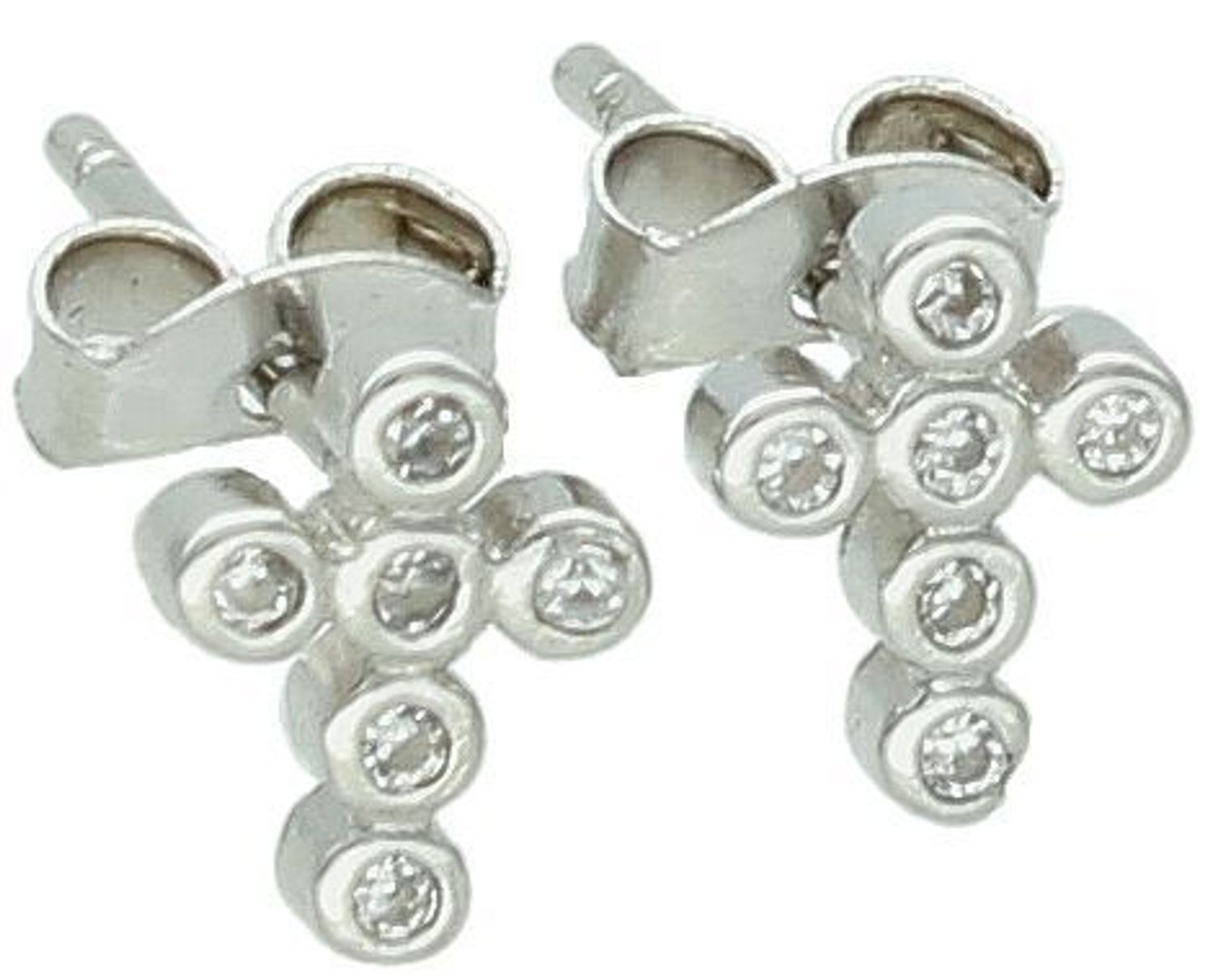 Srebrne kolczyki krzyżyki z cyrkonią – srebro 925, styl młodzieżowy.jpg