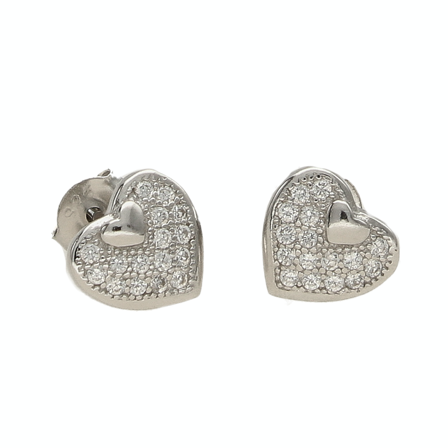 Srebrne kolczyki przy uchu serce w cyrkoniach DIA-KLC-3802-925.png