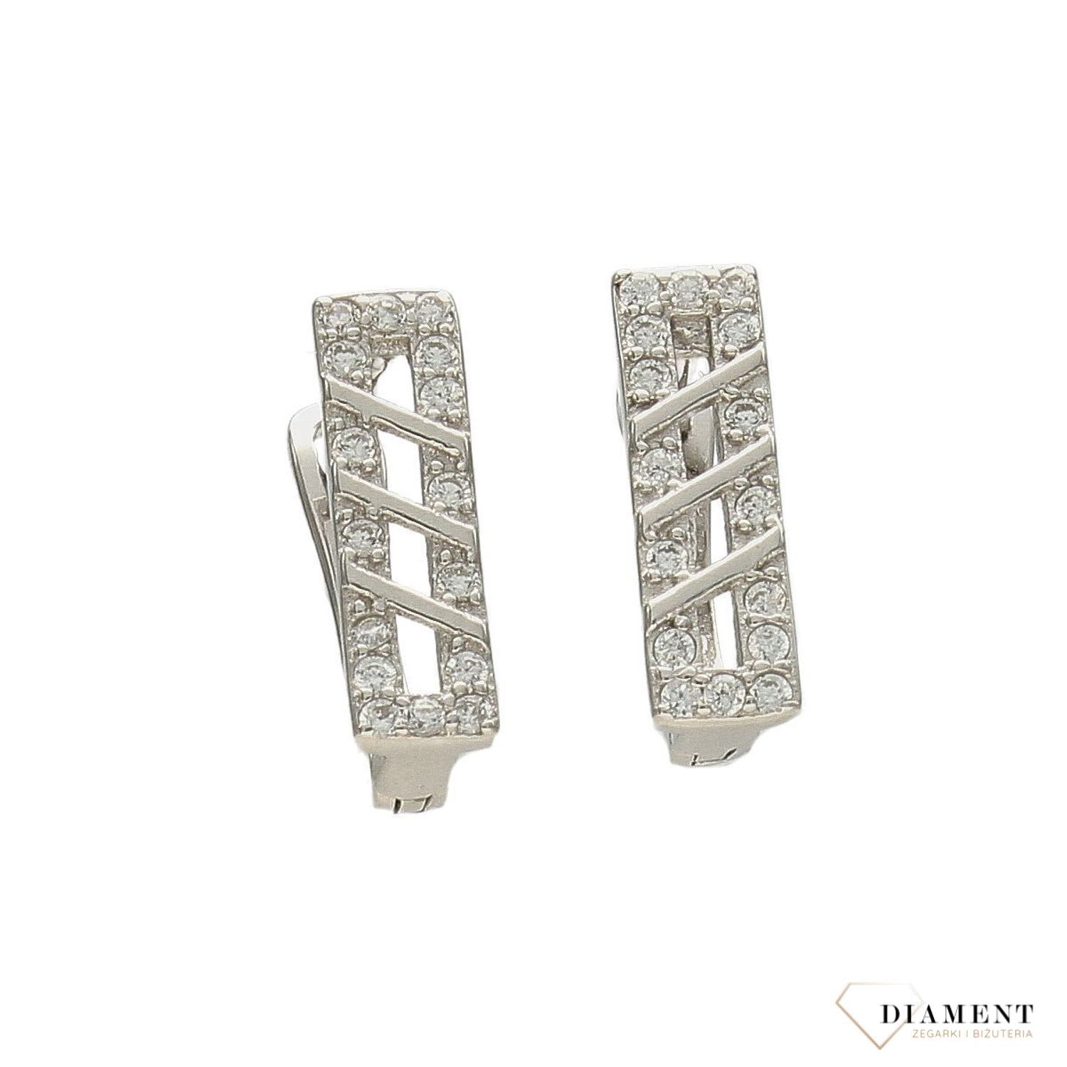 Srebrne kolczyki prostokąt z cyrkonią DIA-KLC-3819-925.jpg