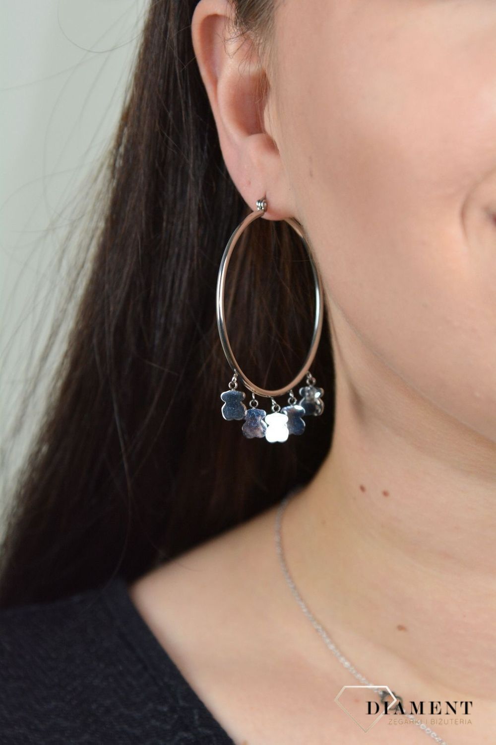 Kolczyki koła ze stali 316L  w kolorze złota DIA-KLC-3853-STAL z zawieszkami w kształcie misi..jpg