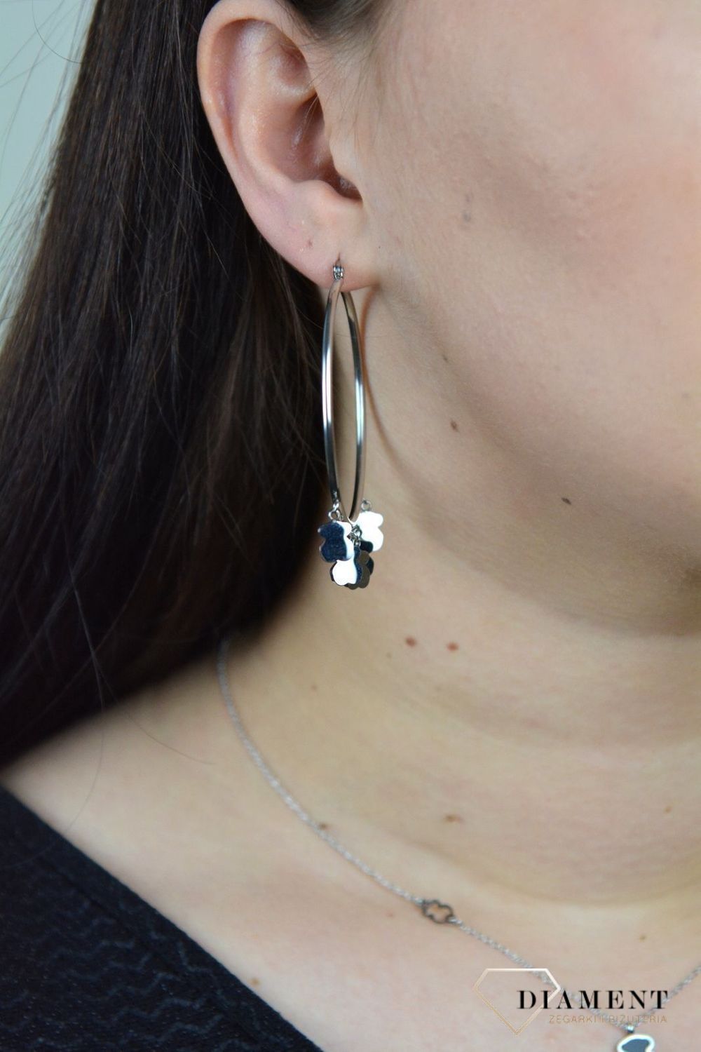 Kolczyki koła ze stali 316L  w kolorze złota DIA-KLC-3853-STAL z zawieszkami w kształcie misi..jpg