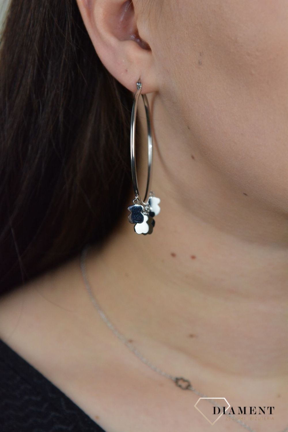 Kolczyki koła ze stali 316L  w kolorze złota DIA-KLC-3853-STAL z zawieszkami w kształcie misi..jpg