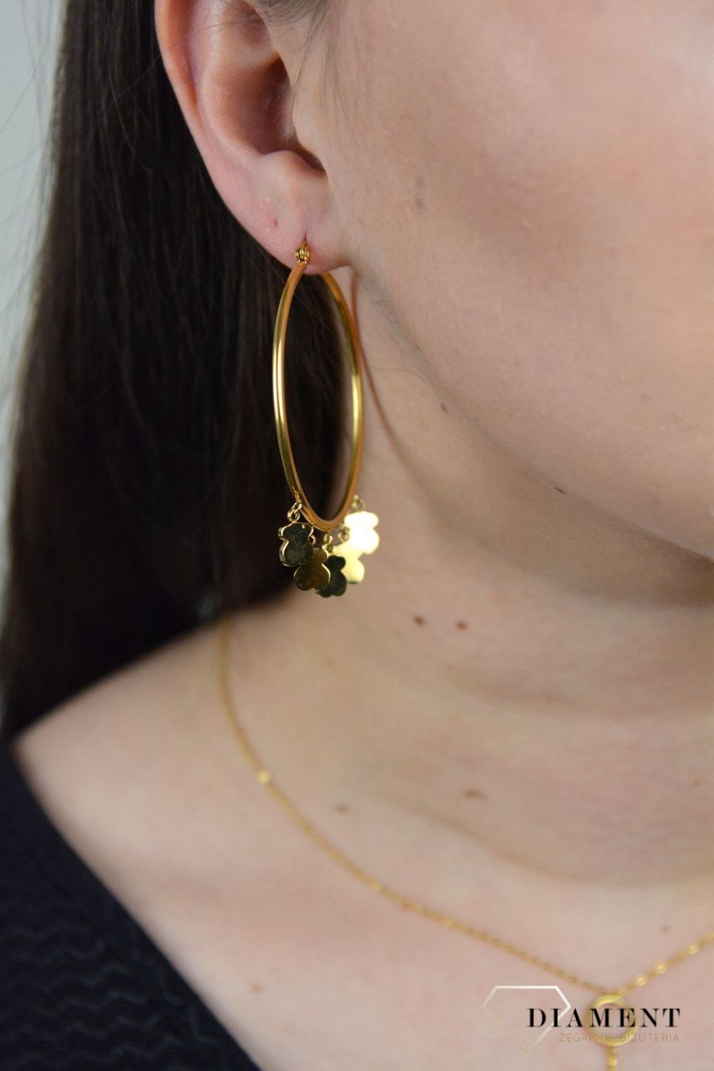 Kolczyki koła ze stali 316L  w kolorze złota DIA-KLC-3854-STAL.jpg