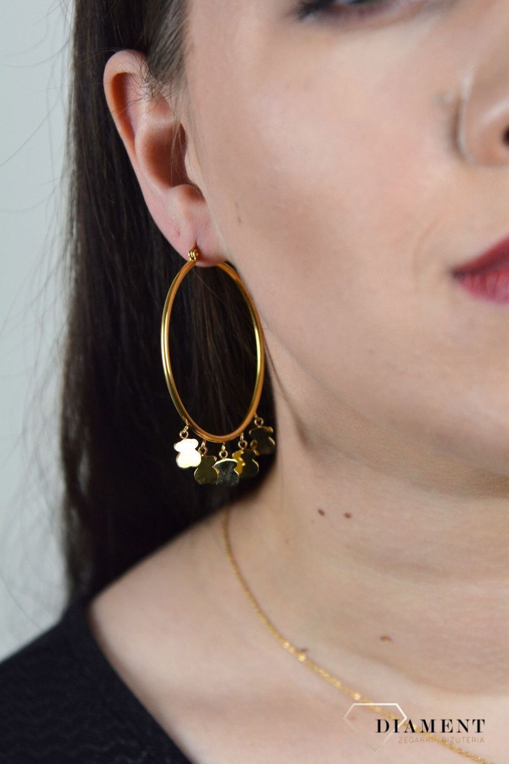 Kolczyki koła ze stali 316L  w kolorze złota DIA-KLC-3854-STAL.jpg