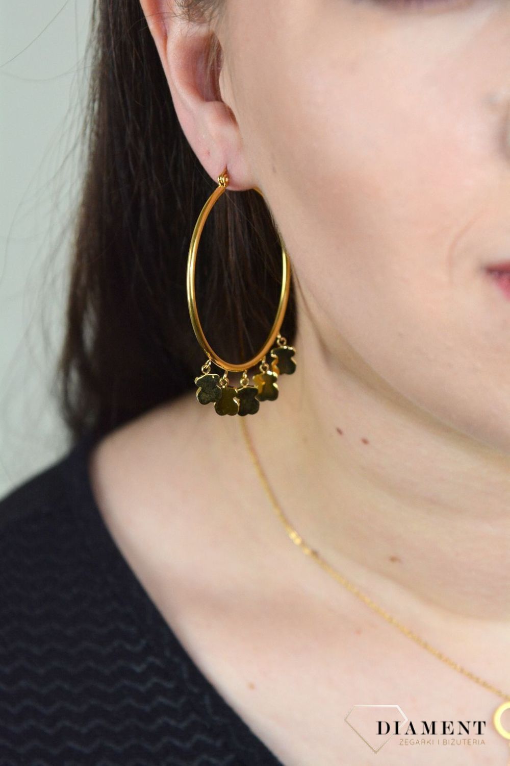 Kolczyki koła ze stali 316L  w kolorze złota DIA-KLC-3854-STAL.jpg