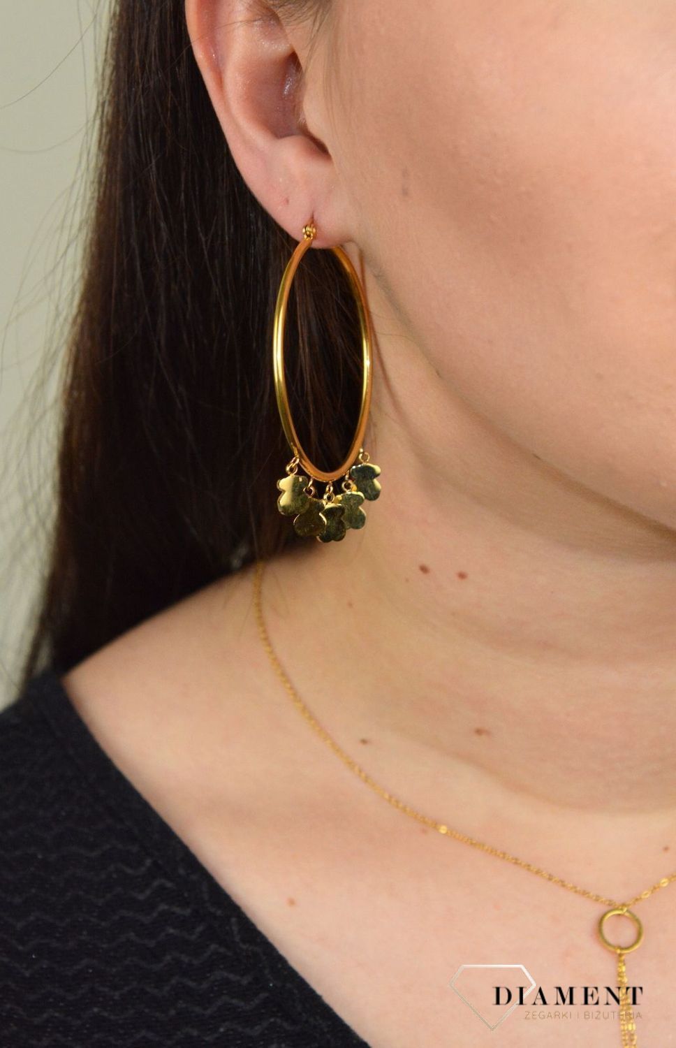 Kolczyki koła ze stali 316L  w kolorze złota DIA-KLC-3854-STAL.jpg