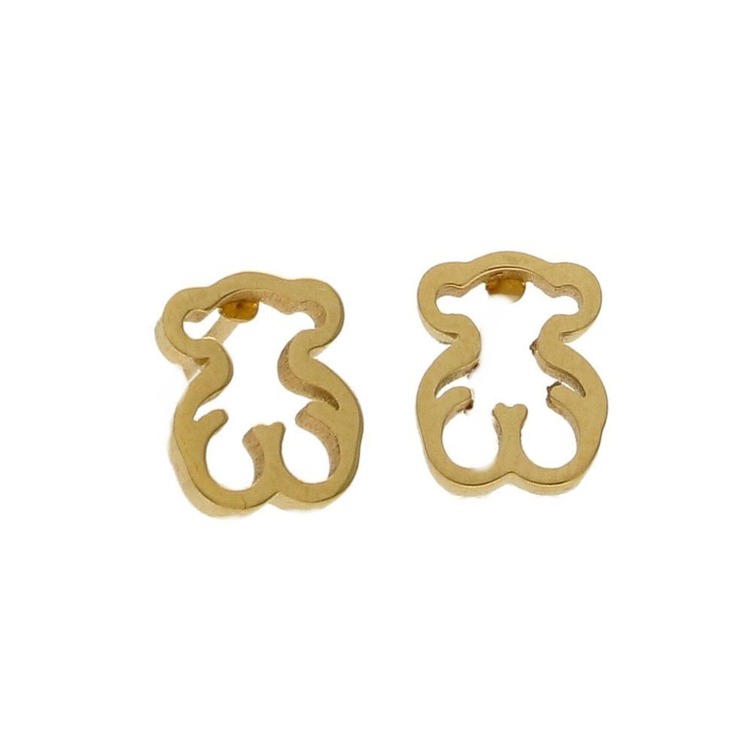 Kolczyki przy uchu 'Złote Misie' DIA-KLC-3855-STAL to drobne koczyki z misiem w kolorze złota..jpg