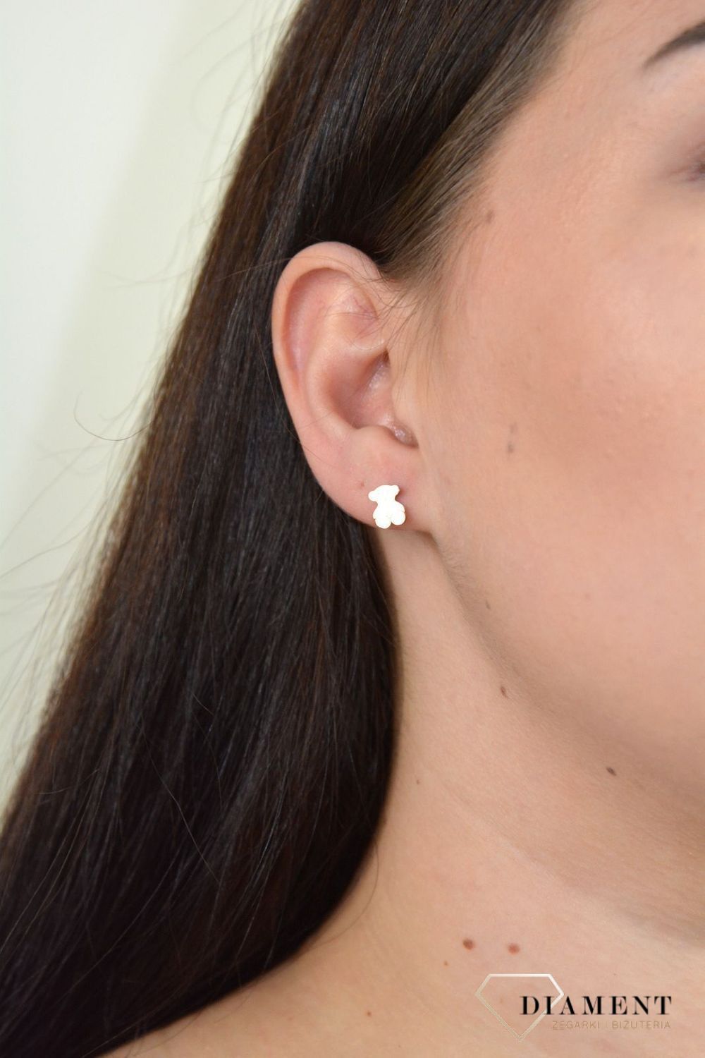 Kolczyki przy uchu 'Misie' w kolorze różowego złota DIA-KLC-3856-STAL.jpg