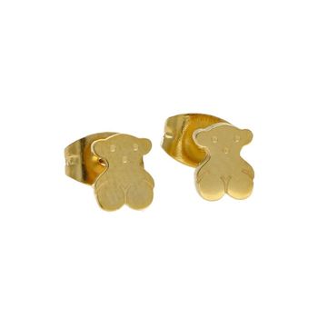 Kolczyki przy uchu 'Małe Złote Misie' DIA-KLC-3858-STAL.jpg