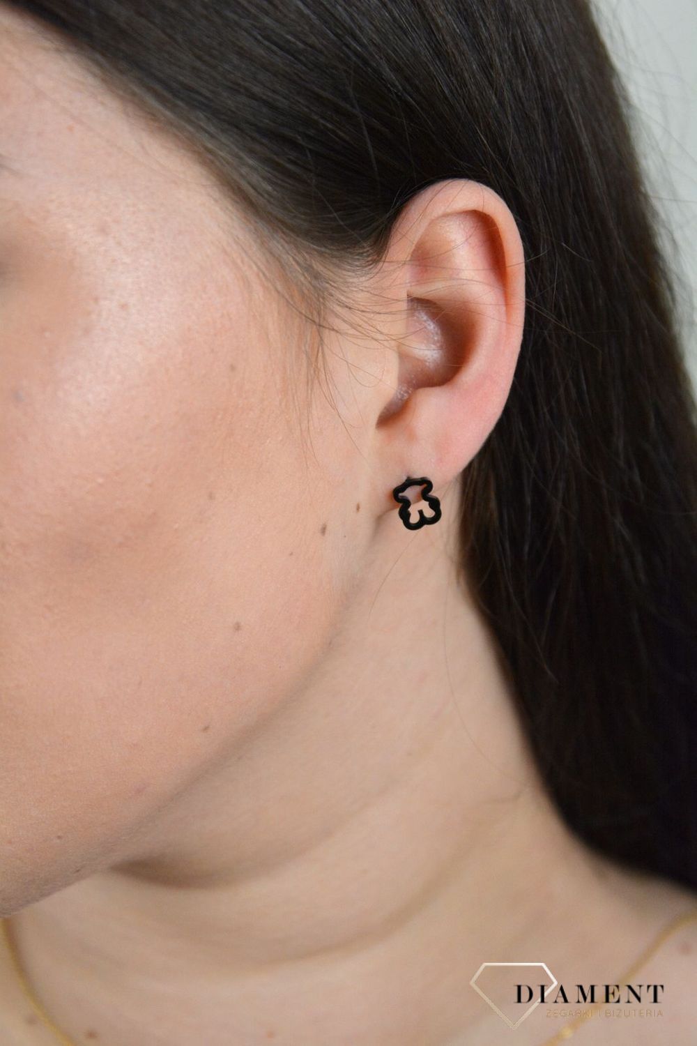 Kolczyki przy uchu 'Eleganckie Czarne Misie' DIA-KLC-3860-STAL.jpg